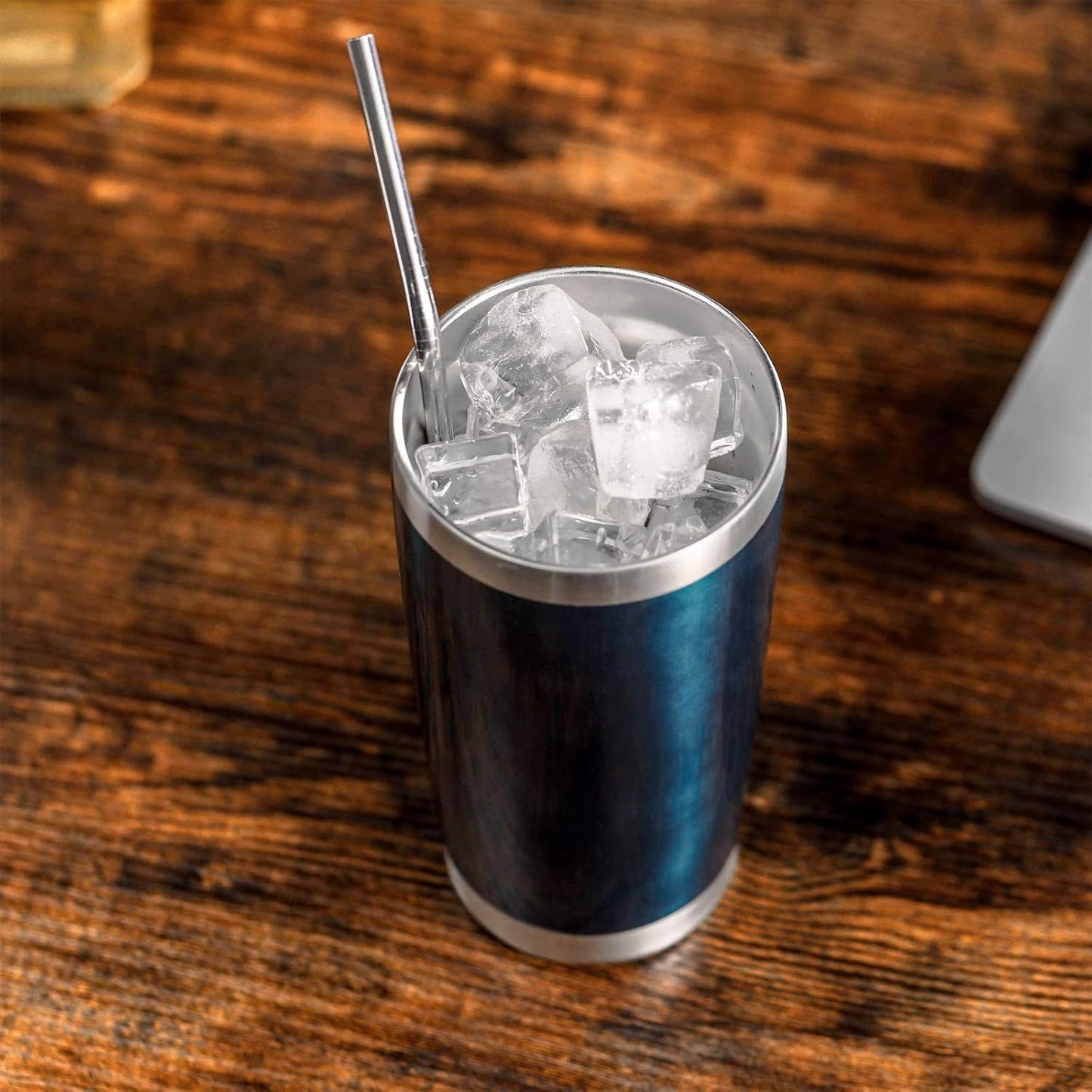 COMOOO 20oz Double Wall Vacuum Insulated Travel Mug Bulk Stainless Steel Tumbler with Lid and Straw Durable Powder Coated Insulated Coffee Cup for Cold & Hot Drinks (Peacock blue, 12 pack