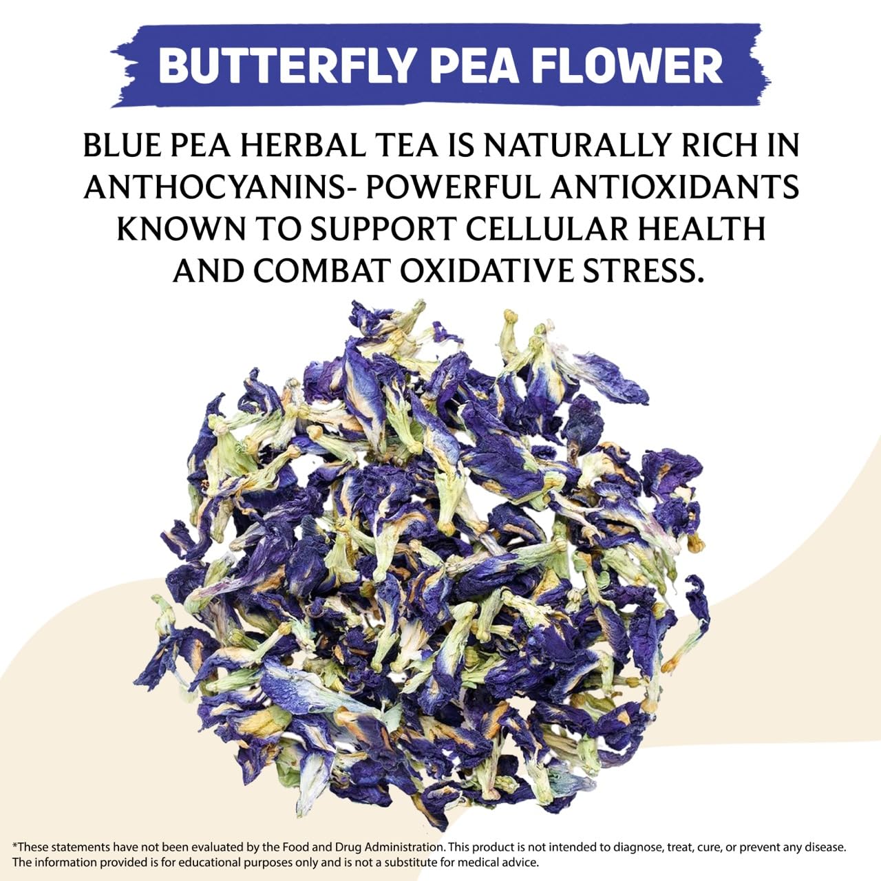 BREWIX, Butterfly Pea Flower Herbal Tea Loose Leaf (40+ Cups,1.41oz/40g) | Caffeine Free | Premium Dried Butterfly Pea Flowers For Blue & Purple Drinks, Food Coloring