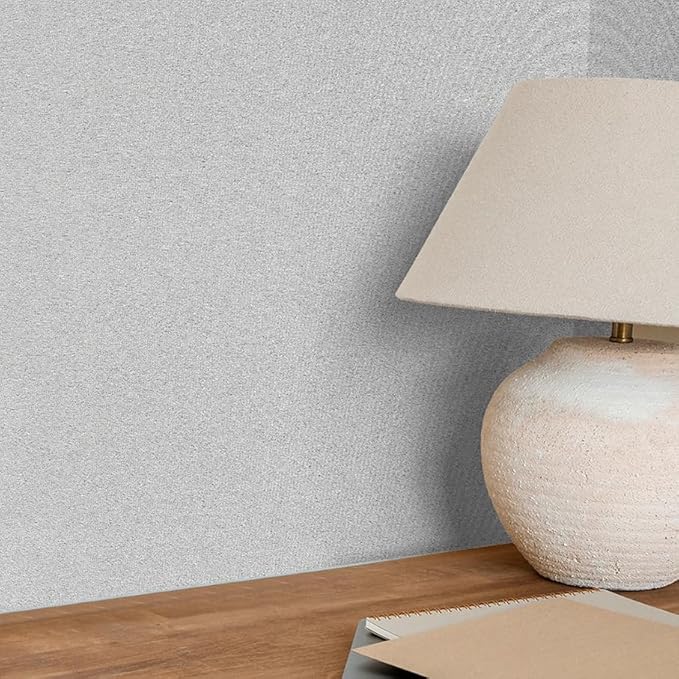 SHUFA White Brown Cotton-Like Textured Grasscloth Wallpaper Matte Thick Real - Image 6