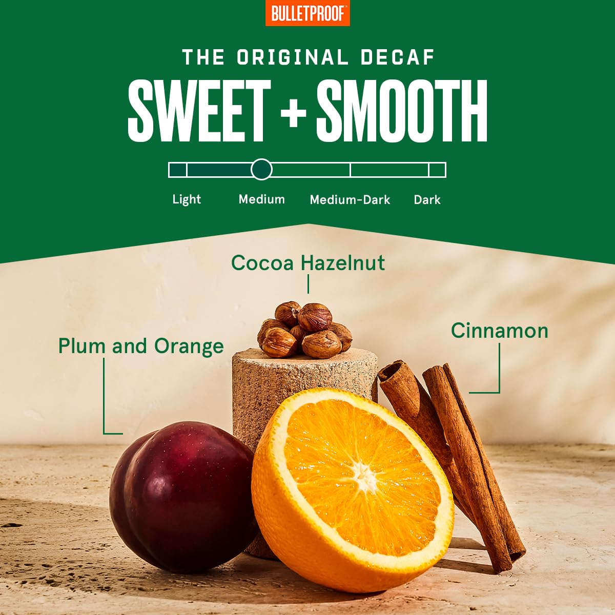 Bulletproof Original Medium Roast Whole Bean Decaf Coffee, 12 Ounces, Coffee Tested for Toxins, Packaging May Vary