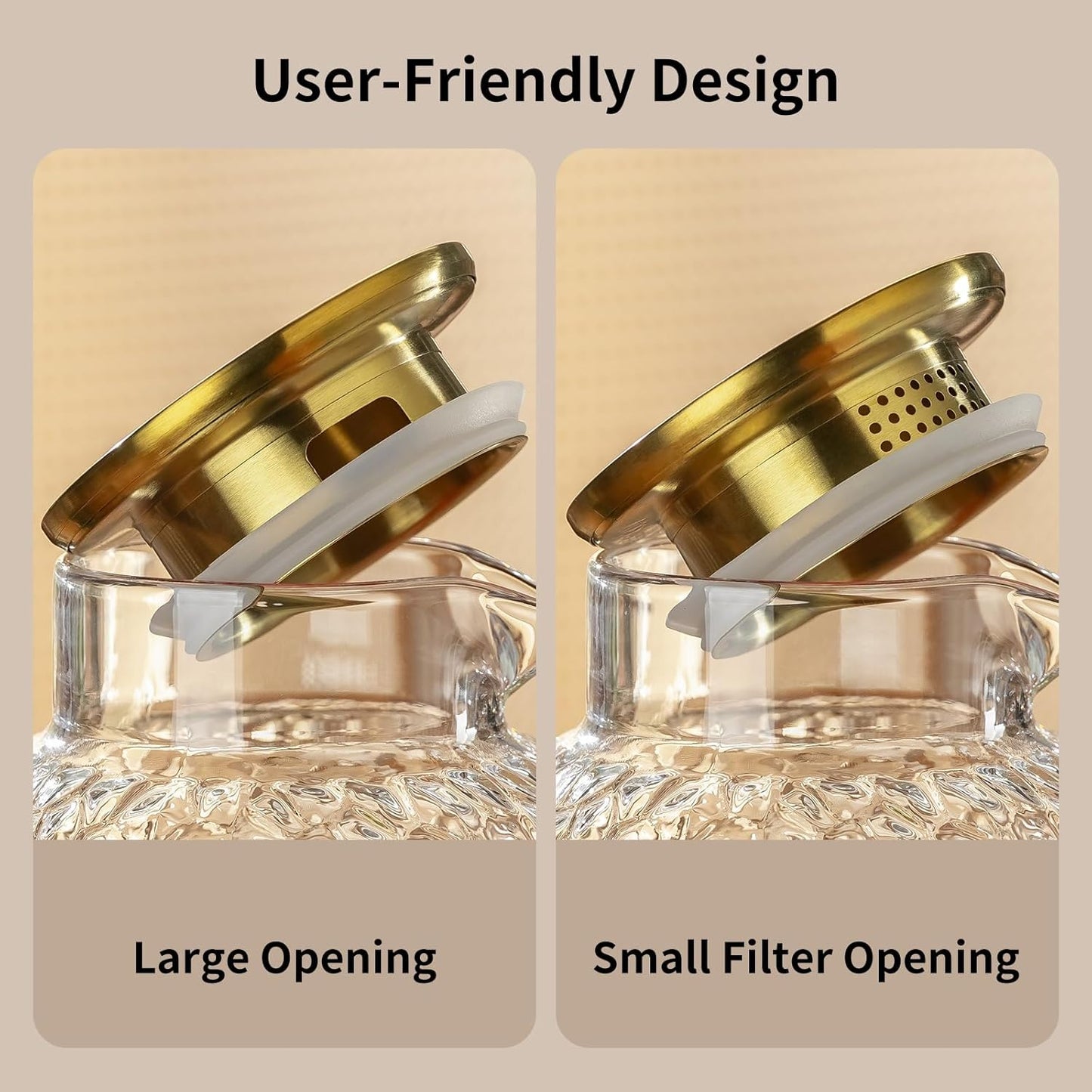 2 PACK Glass Pitcher with Lid,68 oz/2 Liter Fish Scale Design Water Pitcher,Clear Borosilicate Glass Water Carafe for Cold Brew, Coffee, Lemonade, Iced Tea,Heat Resistant Water Glass Jug