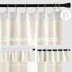 MIULEE Cream Back Tab Blackout Curtains 102 Inch Long 2 Panels Set - Image 3
