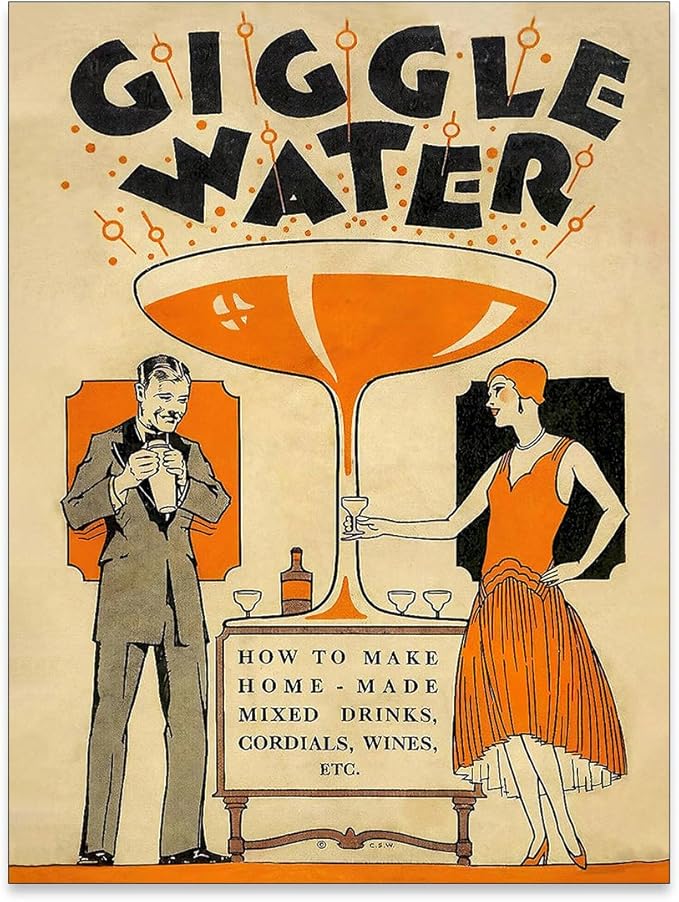 noxozoqm Funny Cocktail Wall Art Vintage Trendy Bar Cart Decor Martini Wine by Unknown