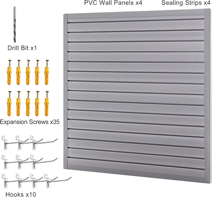 Slatwall 4x4t FT PVC Slat Wall Panels, Interlocking Garage Slat Wall Panels - Image 6