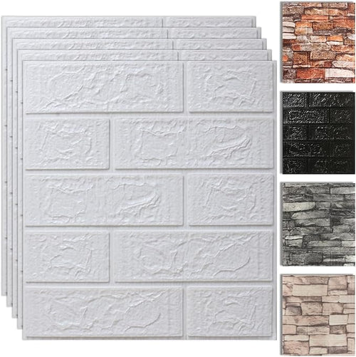 10PCS 3D Wall Panels Peel and Stick Foam, Self-Adhesive Decorative 3D Brick by SYYKDEF