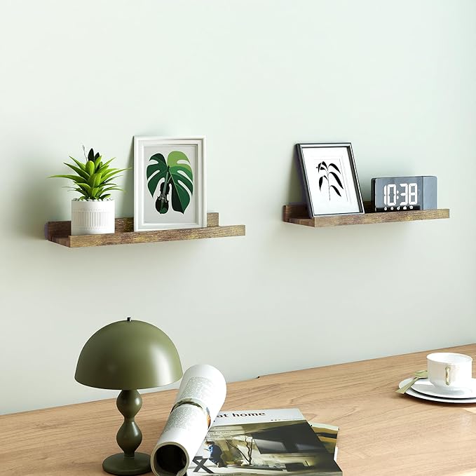 Floating Shelves for Wall Decor, Wall Mounted Wood Storage Shelf for Bedroom - Image 2