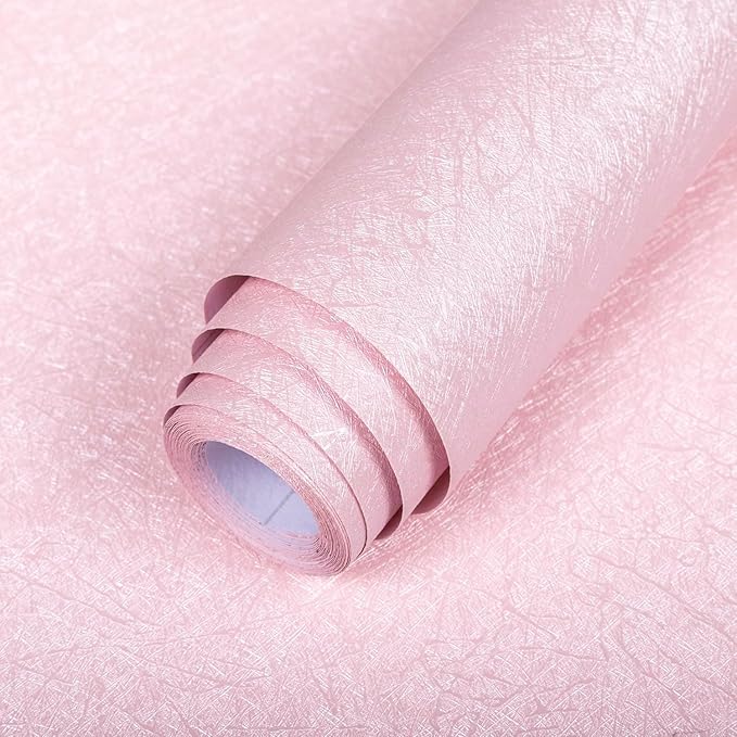 Abyssaly Pink Wallpaper Stick and Peel Removable Self Adhesive Pink Wall Paper by Abyssaly