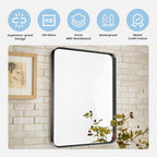 Bathroom Mirror for Wall, 40x30 Inch Rectangle Mirror, Matte Black Metal Framed - Image 5