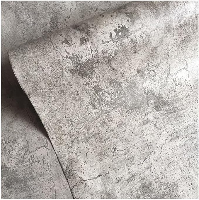 BAYYA Concrete Wallpaper Peel and Stick Grey Cement Contact Paper Industrial - Image 2