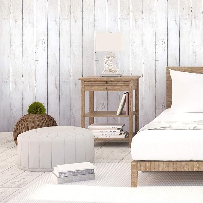 CiCiwind 118” x17.7” Wood Wallpaper Peel and Stick White Wood Wall Paper - Image 6