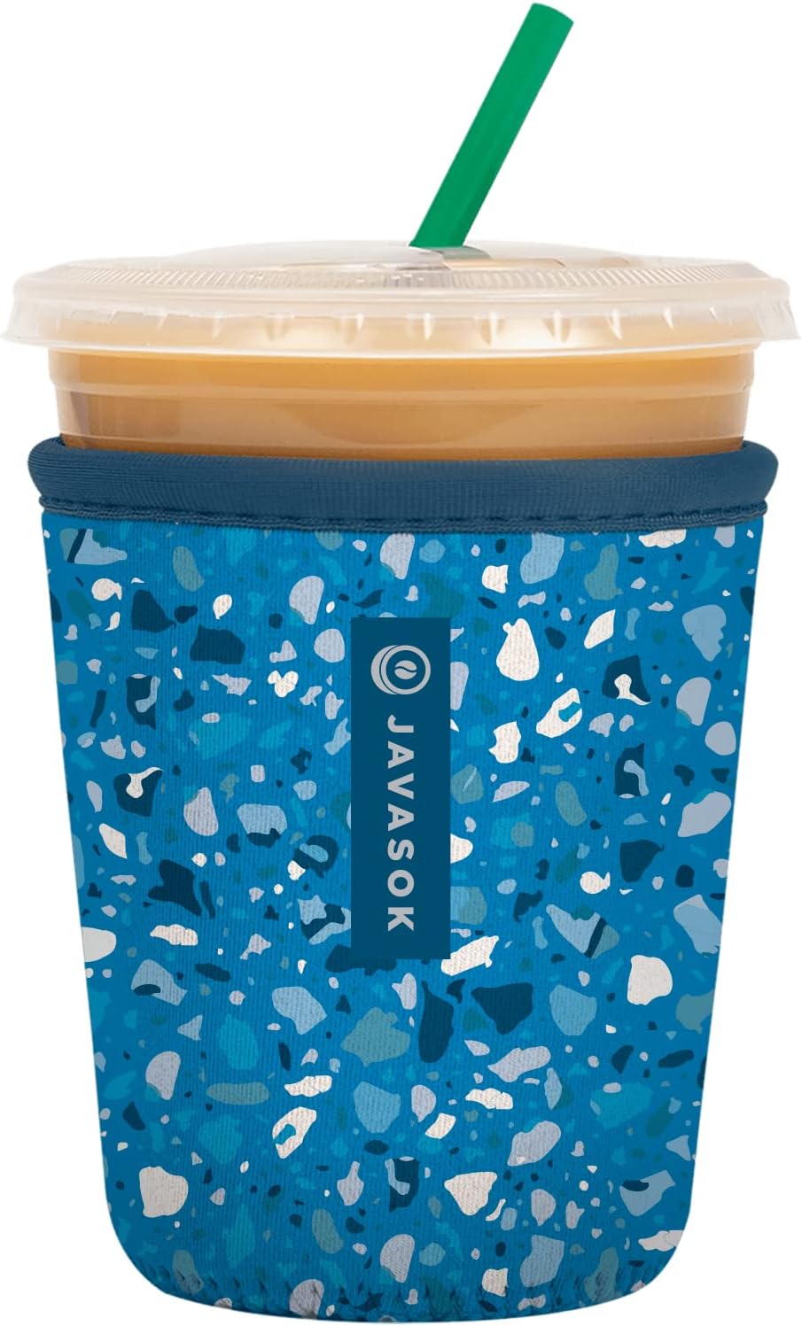 Sok It JavaSok Iced Coffee & Cold Soda Insulated Neoprene Cup Sleeve (Sky Terrazzo, Small: 16-20oz)