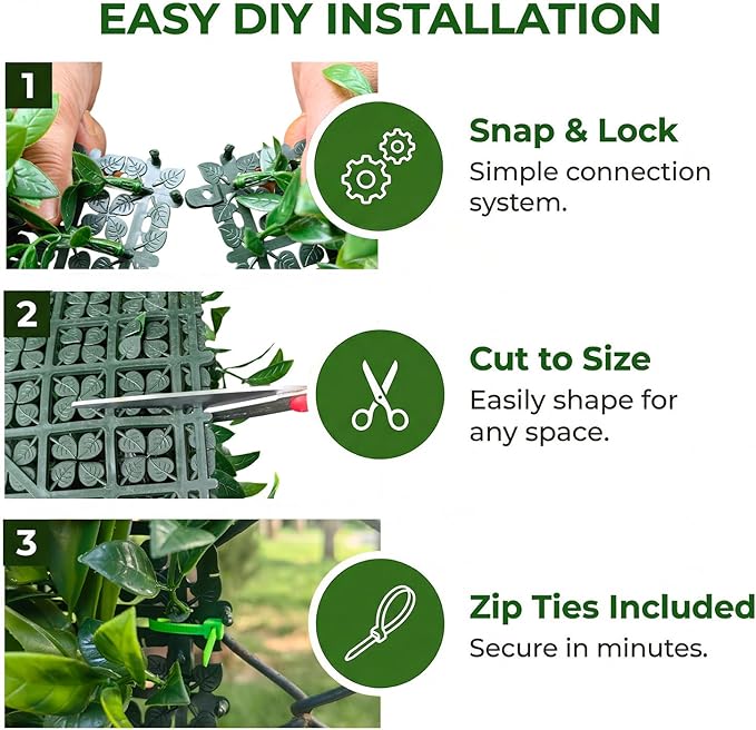 1PC 40"x 40" Artificial Grass for Wall, 3D Faux Boxwood Hedge Panels Green Wall - Image 4