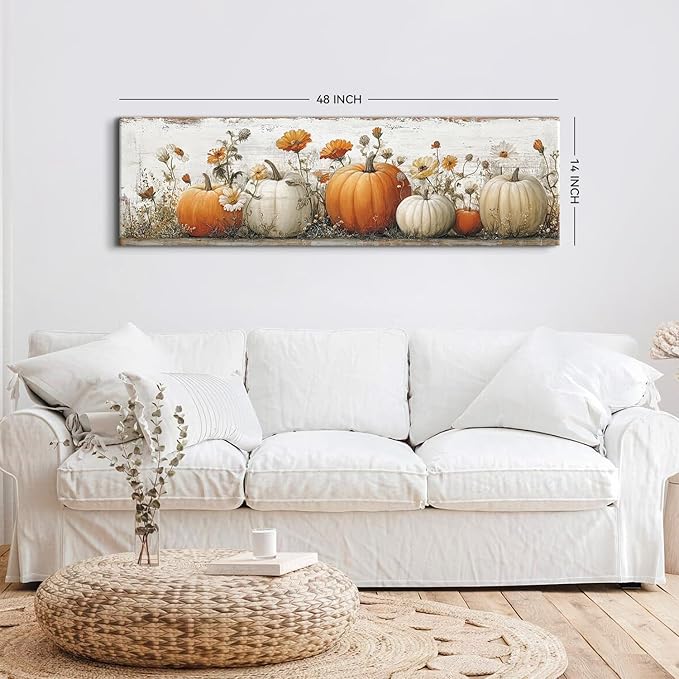 Large Pumpkin Wall Art Fall Wall Decor Farmhouse Kitchen Pictures Wall Decor - Image 3