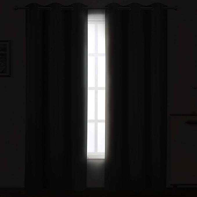 LEMOMO Grey Thermal Blackout Curtains/42 x 84 Inch/Set of 2 Panels Room - Image 3
