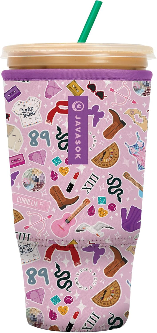 Sok It JavaSok Iced Coffee & Cold Soda Insulated Neoprene Cup Sleeve (On Tour, XXLarge: 44-48oz)