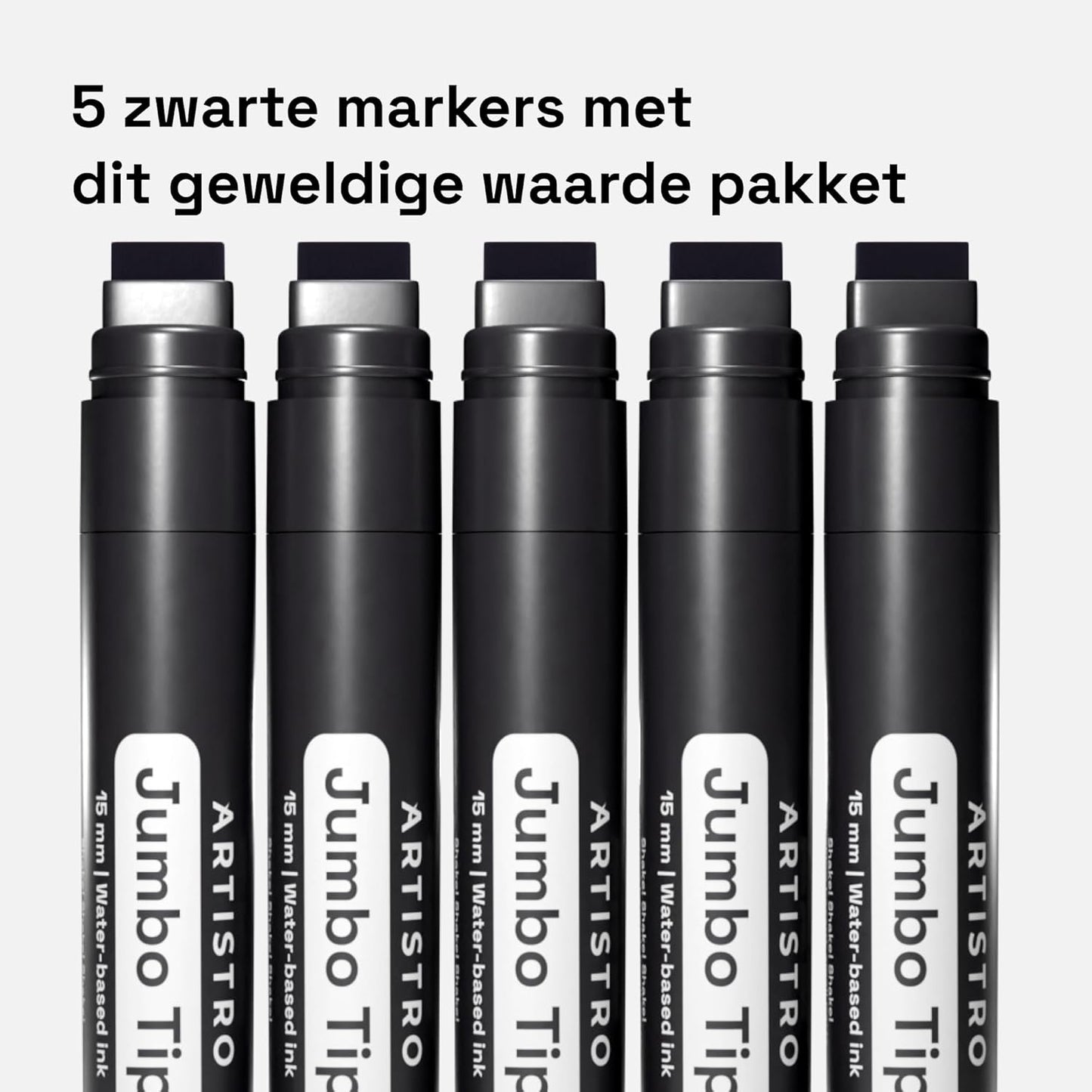 ARTISTRO 5 Black Acrylic Paint Pens, Acrylic Paint Markers Jumbo Tip, Fabric Markers for Textile, Canvas, Rock, Glass, Wood, Paper, DYI, Pens for Kids and Adults