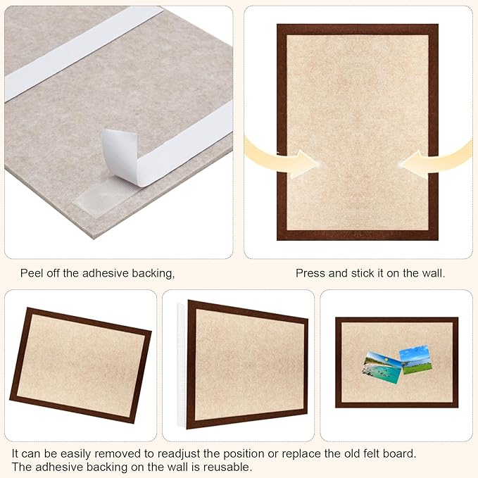 Felt Bulletin Board, 15.7''X 11.8'' corkboard Pin Board - Image 7