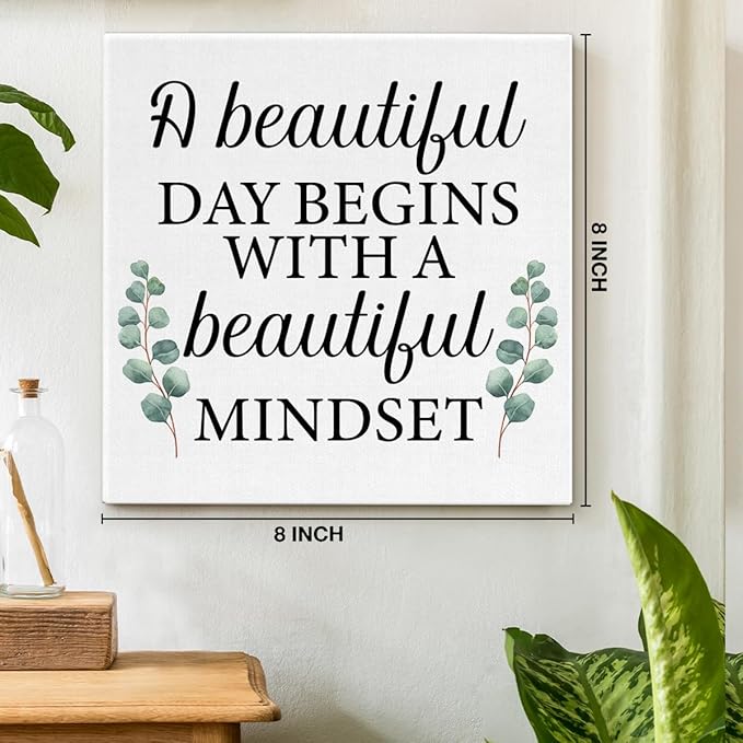 Motivational Eucalyptus Wall Art Decor, Inspirational Green Botanical Pictures - Image 2