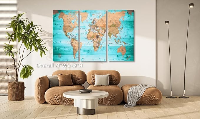 ZEYDRT Wall Art Living Room map of the world Office Wall Decoration Bedroom - Image 2