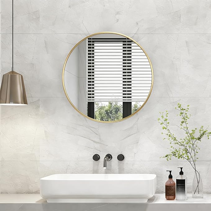 NEWBULIG 20 Inch Round Wall Mirror, Bathroom Mirror - Image 7