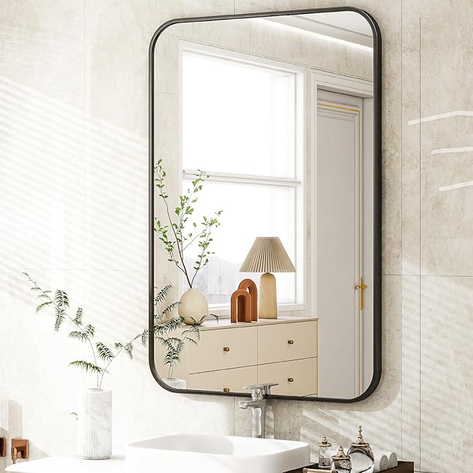 Easly 30 x 40 Inch Bathroom Mirror, Rounded Rectangular Vanity Mirror - Image 5