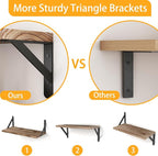YGEOMER Floating Shelves for Wall Mounted Wall Shelves for Bedroom, Bathroom - Image 4