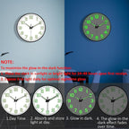 Glow in The Dark Wall Clock, Large Easy Read Numbers Tempered Glass Night Light - Image 4