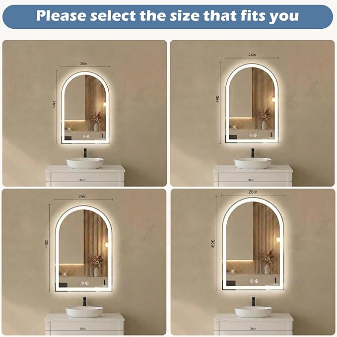 Sweetcrispy 20“×28” LED Bathroom Backlit Mirror - Image 7