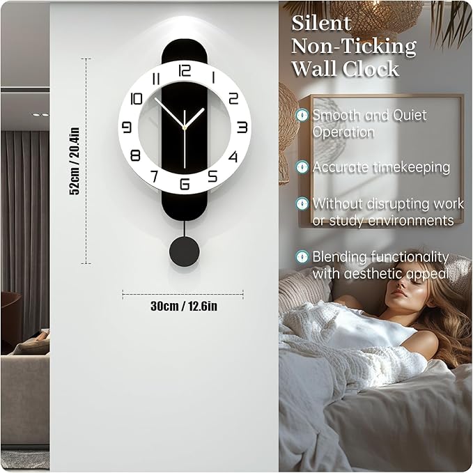 Modern Wall Clock Battery Operated Large Clock - Image 4
