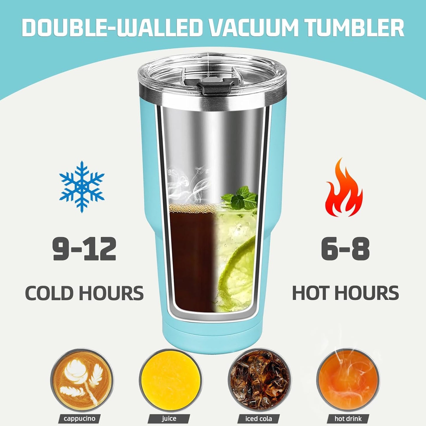 30 oz Tumbler with Lids and Straws, Stainless Steel Insulated Coffee Tumbler, Double Wall Vacuum Insulated Travel Mug Cup, Leakproof Thermal Coffee Cup for Hot and Cold Drinks (dark green)