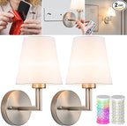 Vimhou Peel and Stick Wall Sconces, Stick On Wall Sconce Set of 2, Battery by Vimhou