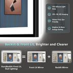 55x40 Black Framed LED Bathroom Mirror - Image 9