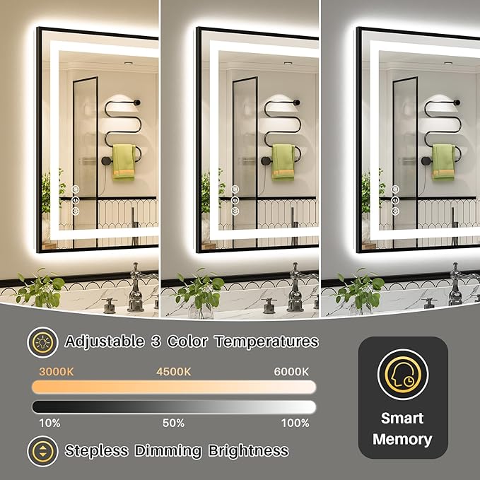 55x30 Inch LED Bathroom Mirror - Image 5