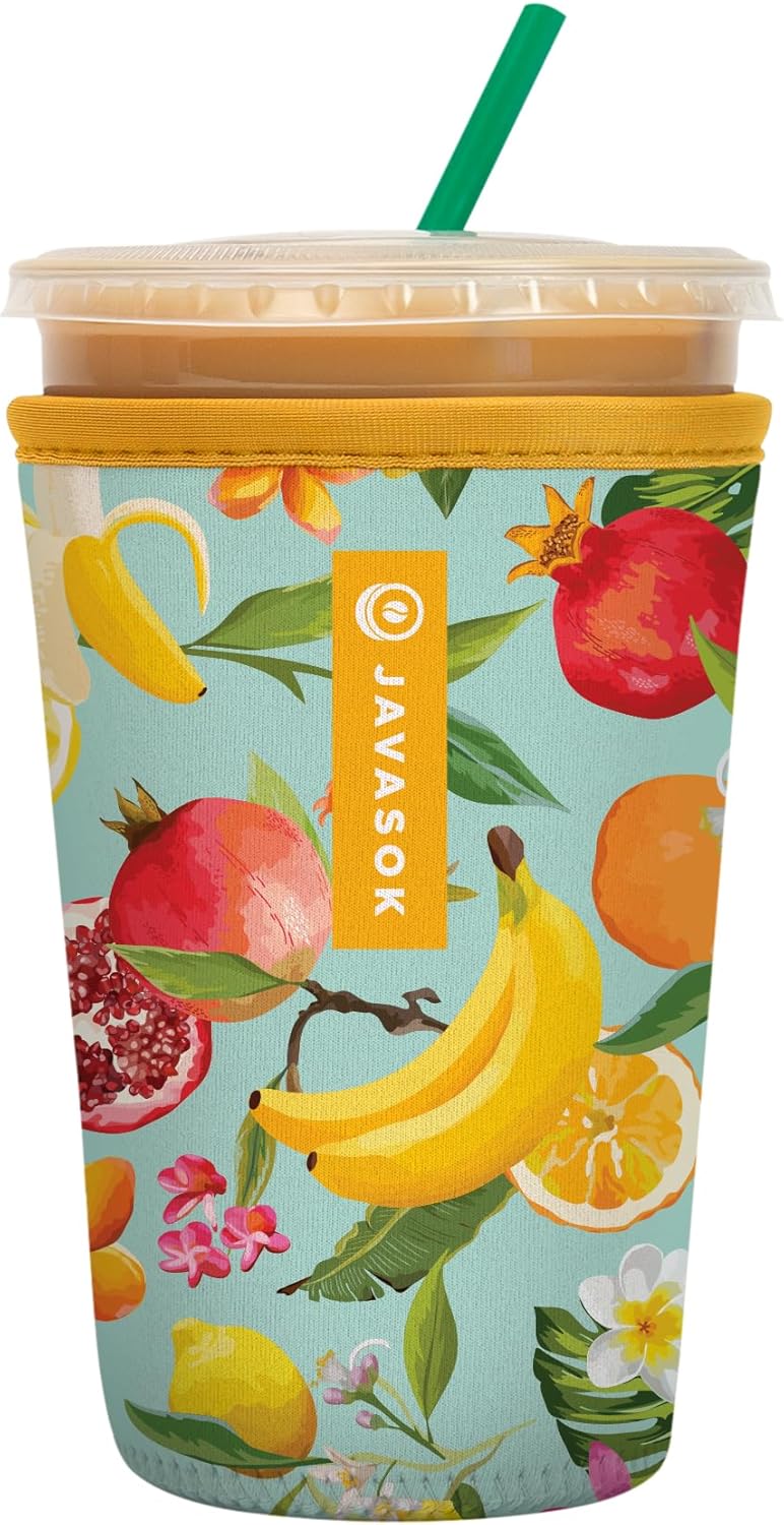Sok It JavaSok Iced Coffee & Cold Soda Insulated Neoprene Cup Sleeve (Paradise Punch, Medium: 22-28oz)