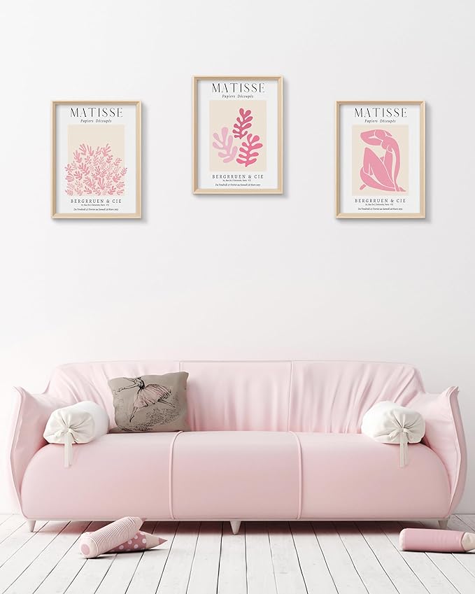 Framed Matisse Pink Canvas Wall Art, Abstract Matisse Canvas Wall Decor - Image 7