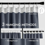 MIULEE Stone Blue Back Tab Blackout Curtains 72 Inch Length 2 Panels Set - Image 3