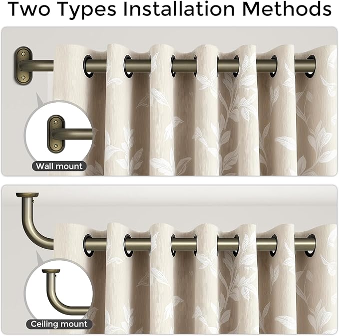 Curtain Rods 36-152 Inch, Antique Bronze Wrap Around Blackout Curtain Rods - Image 4