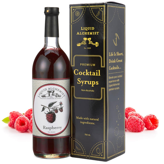 Liquid Alchemist Raspberry Syrup for Drinks - Real Ingredients Make our Raspberry Puree for Drinks the Perfect Drink Mixer - Our Cocktail Syrup is Non-GMO & Vegan (25 oz)