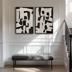 Large Framed Black and Beige Abstract Wall Art, Modern Art Prints Pictures - Image 4