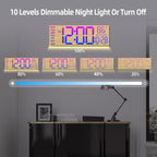 HAITANG 16.2" Large Digital Clock， 8 Colors Decorative Wood Wall Clock - Image 5