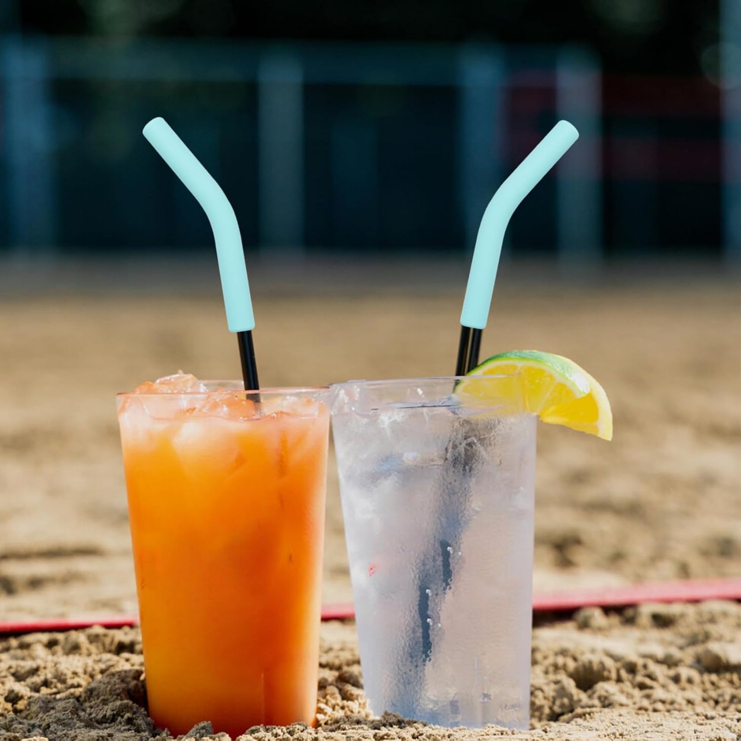 6pcs Food-Grade Silicone Straw Tips, Reusable Metal Straw Elbows Tips, Temperature Resistant Rubber Straw Covers Replacement Tip for 5/16" Stainless Steel Straws - Green