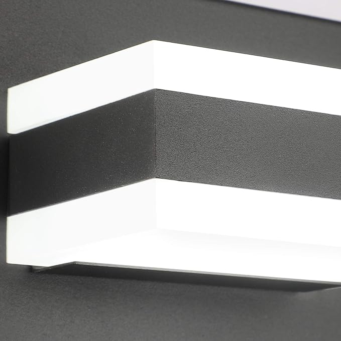 SOLFART Black Bathroom Vanity Lights Over Mirror Dimmable LED Modern Black - Image 9