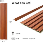 8-Pack WPC Wall Panels 118’’ x 6.3’’ 3D Slat Wall Panel Acoustic Wall Paneling - Image 2