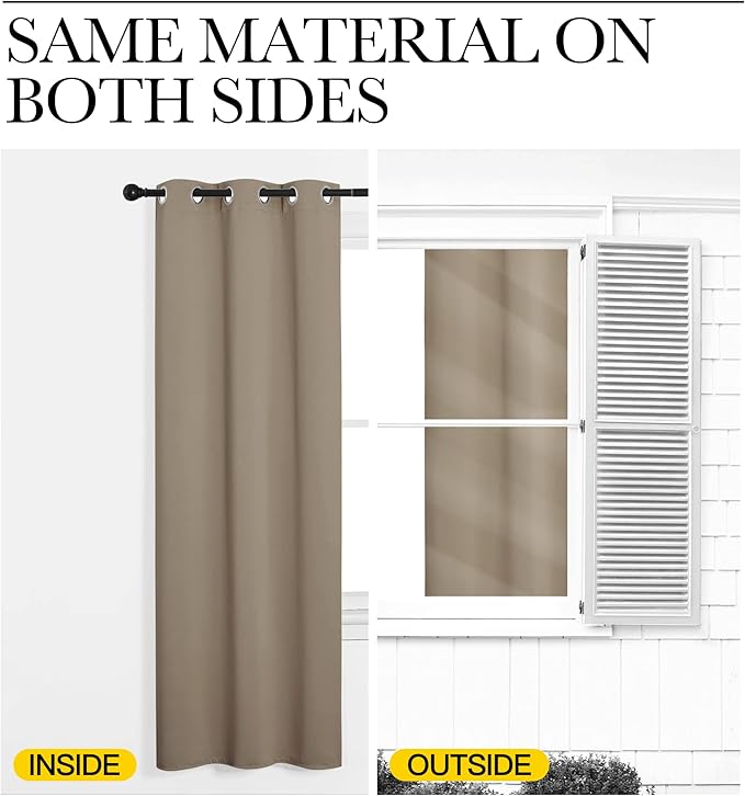NICETOWN Sleek Blackout Curtains 63 inches Length - Image 6