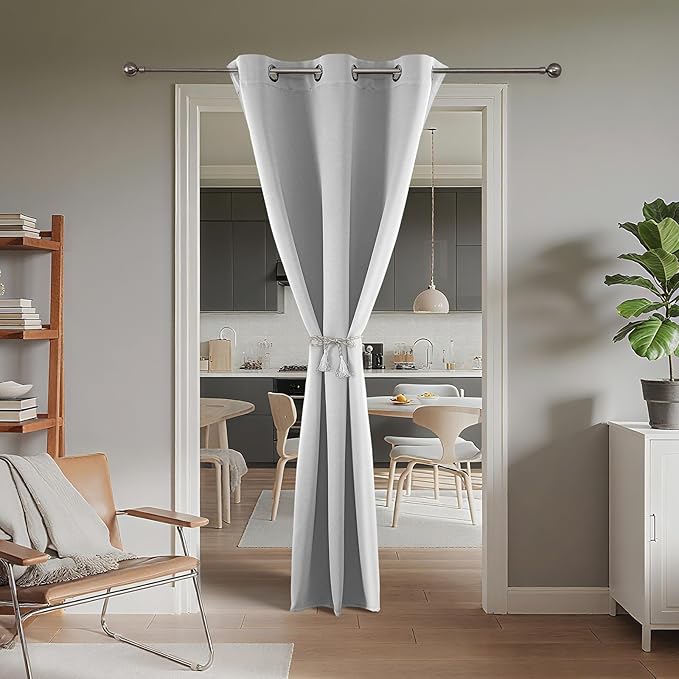 Joydeco Blackout Door Curtain for Doorway Privacy 72 Inches Long, Grommet - Image 2