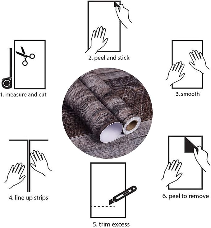 WENMER Grey Wood Peel and Stick Shiplap Self Adhesive Wallpaper - Image 7