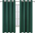 LEMOMO Dark Green Blackout Curtains 66 x 63 Inch Length/Set of 2 Curtain - Image 2