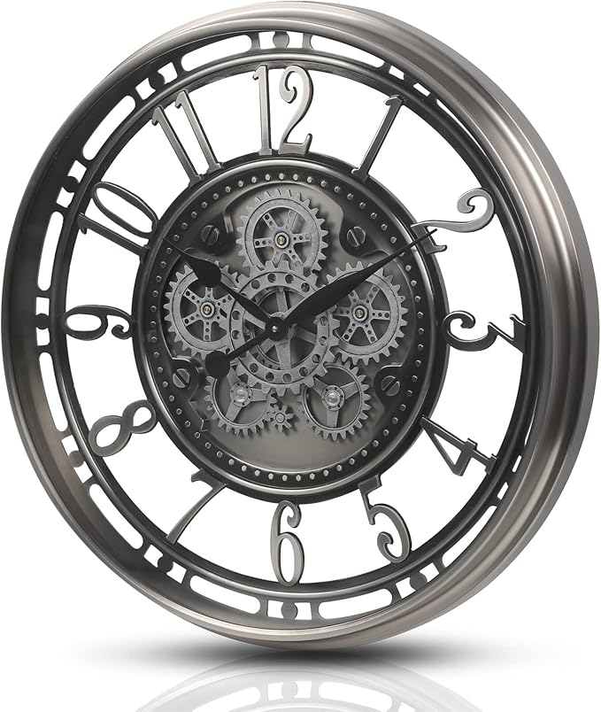 CLXEAST 28 Inch Large Industrial Moving Gear Wall Clock - Image 9