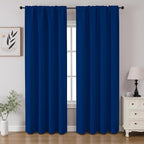 CUCRAF Royal Blue Blackout Curtains 108 inch Length 2 Panels Set, Rod Pocket by CUCRAF