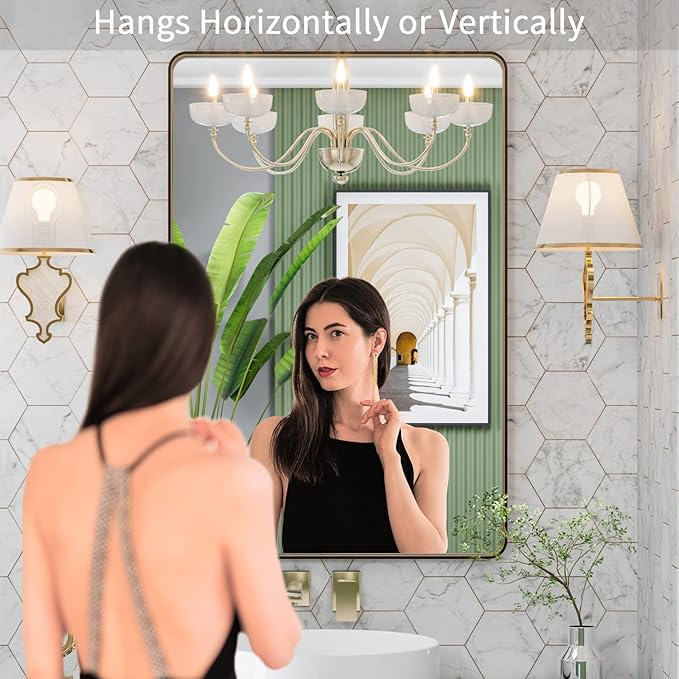 LOAAO 24”X36” Bronze Bathroom Mirrors - Image 2